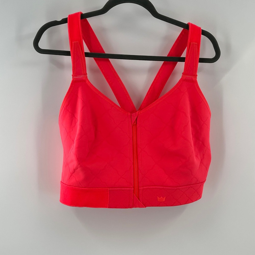 SHEFIT Ultimate Sports Bra Pink High Impact Zip Front Size 6Luxe